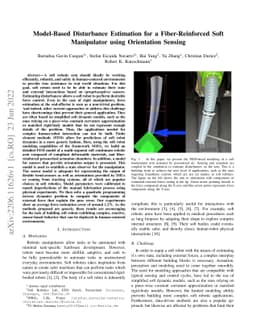 Model-Based Disturbance Estimation for a Fiber-Reinforced Soft
  Manipulator using Orientation Sensing