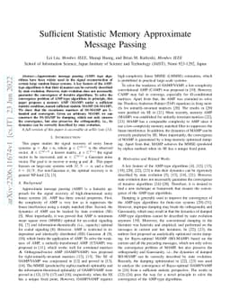 Sufficient Statistic Memory Approximate Message Passing