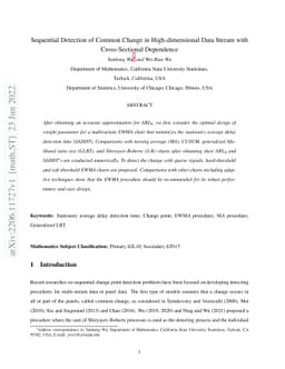 Sequential Detection of Common Change in High-dimensional Data Stream