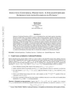 Inductive Conformal Prediction: A Straightforward Introduction with
  Examples in Python