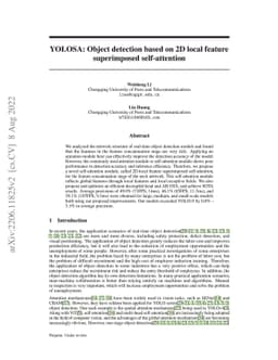 YOLOSA: Object detection based on 2D local feature superimposed
  self-attention