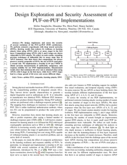 Design Exploration and Security Assessment of PUF-on-PUF Implementations