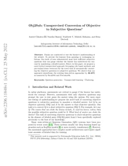 Obj2Sub: Unsupervised Conversion of Objective to Subjective Questions