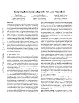 Sampling Enclosing Subgraphs for Link Prediction