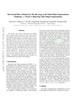 The Second Place Solution for The 4th Large-scale Video Object
  Segmentation Challenge--Track 3: Referring Video Object Segmentation