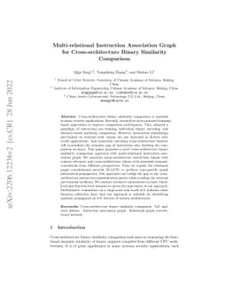 Multi-relational Instruction Association Graph for Cross-architecture
  Binary Similarity Comparison
