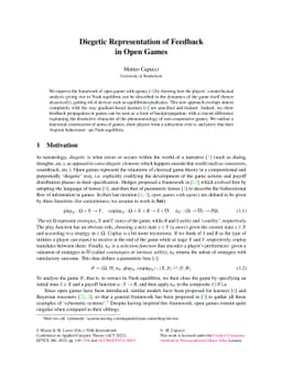 Diegetic Representation of Feedback in Open Games