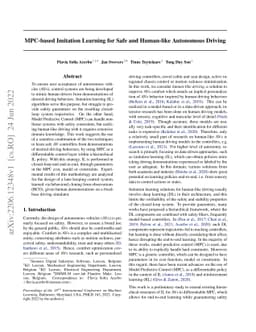 MPC-based Imitation Learning for Safe and Human-like Autonomous Driving