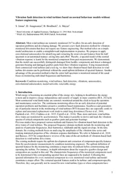 Vibration fault detection in wind turbines based on normal behaviour
  models without feature engineering