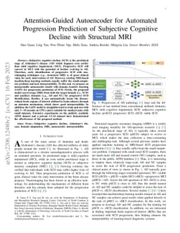 Attention-Guided Autoencoder for Automated Progression Prediction of
  Subjective Cognitive Decline with Structural MRI