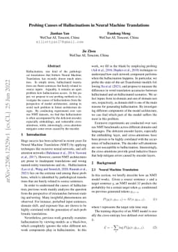 Probing Causes of Hallucinations in Neural Machine Translations