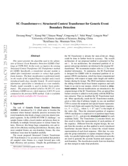 SC-Transformer++: Structured Context Transformer for Generic Event
  Boundary Detection