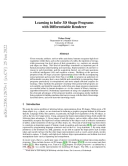 Learning to Infer 3D Shape Programs with Differentiable Renderer