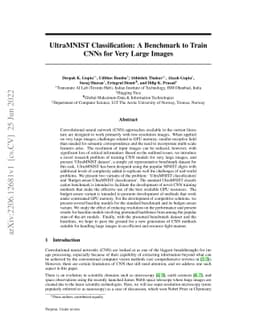 UltraMNIST Classification: A Benchmark to Train CNNs for Very Large
  Images