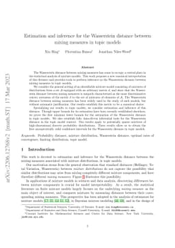 Estimation and inference for the Wasserstein distance between mixing
  measures in topic models