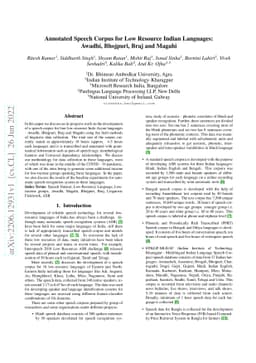 Annotated Speech Corpus for Low Resource Indian Languages: Awadhi,
  Bhojpuri, Braj and Magahi