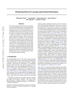 Monitoring Shortcut Learning using Mutual Information