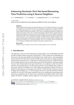 Enhancing Stochastic Petri Net-based Remaining Time Prediction using
  k-Nearest Neighbors