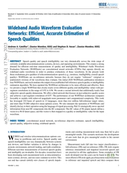 Wideband Audio Waveform Evaluation Networks: Efficient, Accurate
  Estimation of Speech Qualities