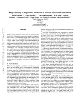 Deep-Learning vs Regression: Prediction of Tourism Flow with Limited
  Data