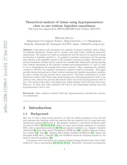 Theoretical analysis of Adam using hyperparameters close to one without
  Lipschitz smoothness