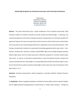 Rotated Digit Recognition by Variational Autoencoders with Fixed Output
  Distributions