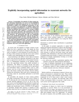 Explicitly incorporating spatial information to recurrent networks for
  agriculture