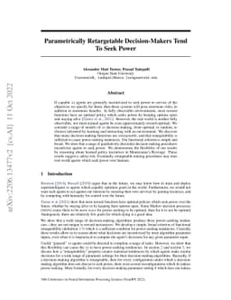 Parametrically Retargetable Decision-Makers Tend To Seek Power