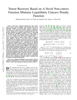 Tensor Recovery Based on A Novel Non-convex Function Minimax Logarithmic
  Concave Penalty Function