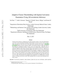 Adaptive Cluster Thresholding with Spatial Activation Guarantees Using
  All-resolutions Inference