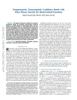 Nonparametric, Nonasymptotic Confidence Bands with Paley-Wiener Kernels
  for Band-Limited Functions