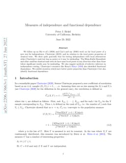 Measures of independence and functional dependence