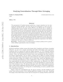 Studying Generalization Through Data Averaging