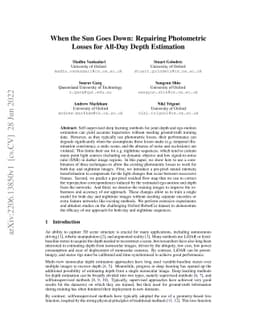 When the Sun Goes Down: Repairing Photometric Losses for All-Day Depth
  Estimation