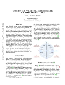 Generating near-infrared facial expression datasets with dimensional
  affect labels