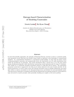 Entropy-based Characterization of Modeling Constraints