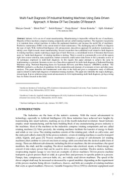 Multi-Fault Diagnosis Of Industrial Rotating Machines Using Data-Driven
  Approach: A Review Of Two Decades Of Research