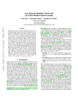 Low Emission Building Control with Zero-Shot Reinforcement Learning