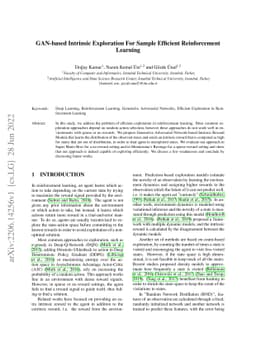 GAN-based Intrinsic Exploration For Sample Efficient Reinforcement
  Learning