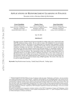Applications of Reinforcement Learning in Finance -- Trading with a
  Double Deep Q-Network