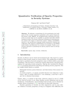Quantitative Verification of Opacity Properties in Security Systems