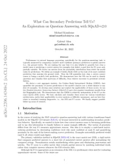 What Can Secondary Predictions Tell Us? An Exploration on
  Question-Answering with SQuAD-v2.0