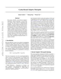 Cyclical Kernel Adaptive Metropolis