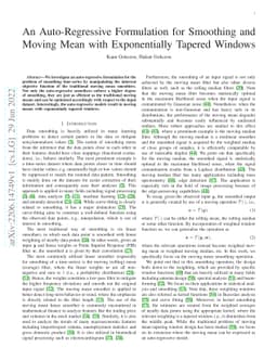 An Auto-Regressive Formulation for Smoothing and Moving Mean with
  Exponentially Tapered Windows