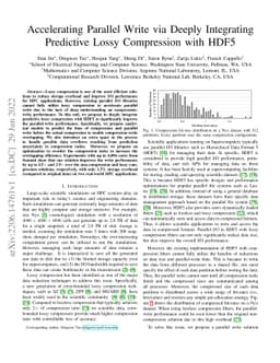 Accelerating Parallel Write via Deeply Integrating Predictive Lossy
  Compression with HDF5