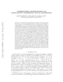 Understanding Generalization via Leave-One-Out Conditional Mutual
  Information