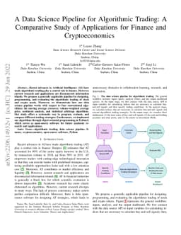 A Data Science Pipeline for Algorithmic Trading: A Comparative Study of
  Applications for Finance and Cryptoeconomics