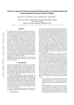 GLD-Net: Improving Monaural Speech Enhancement by Learning Global and
  Local Dependency Features with GLD Block