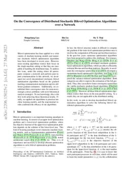 On the Convergence of Distributed Stochastic Bilevel Optimization
  Algorithms over a Network