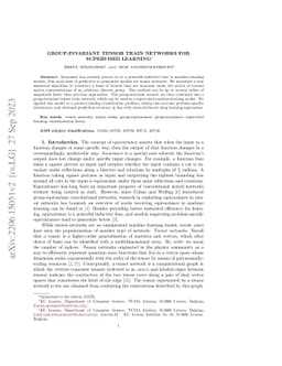 Group-invariant tensor train networks for supervised learning